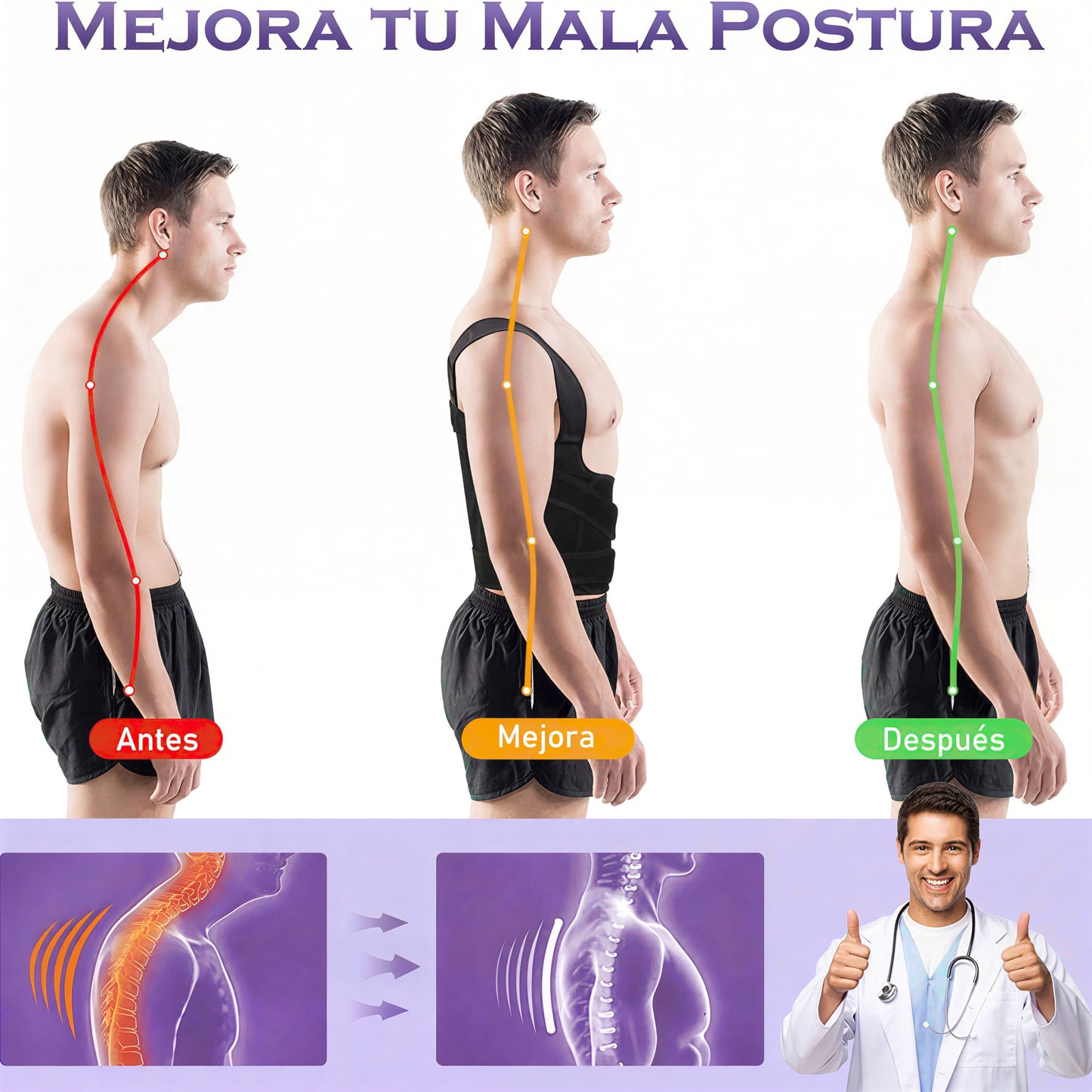 PosturaX™ - CORRECTOR DE POSTURA ESPALDA Y FAJA LUMBAR